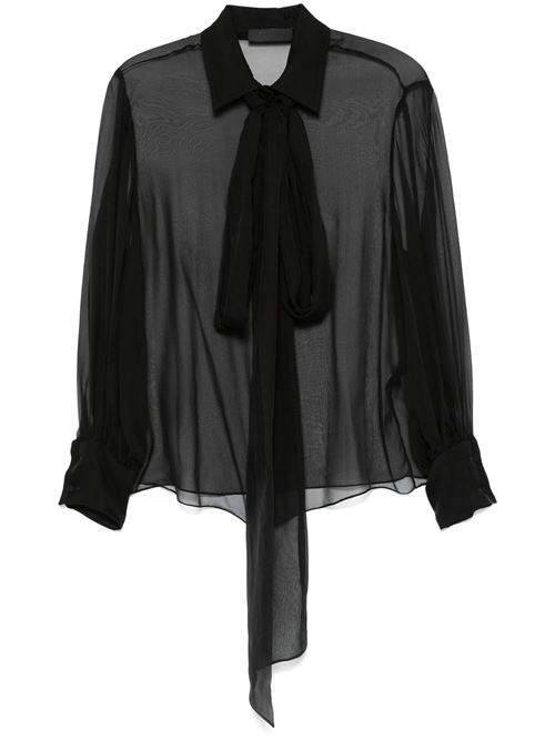 Black silk chiffon shirt VALENTINO GARAVANI | 5B0AB6T02UP0NO